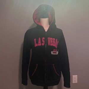 las vegas black and pink zip up
